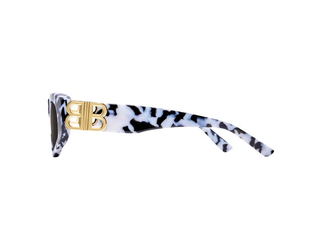 Balenciaga Balenciaga Dynasty D-frame Sunglasses BB0095S 010 53 In White Havana Acetate Frame-Gold BB With Grey Lenses - view 3