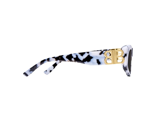 Balenciaga Balenciaga Dynasty D-frame Sunglasses BB0095S 010 53 In White Havana Acetate Frame-Gold BB With Grey Lenses - view 4