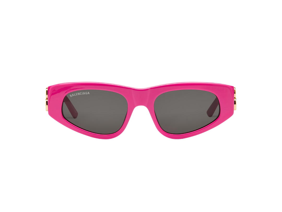 Balenciaga Balenciaga Dynasty D-Frame Sunglasses In Bright Pink Acetate With Grey Lenses Gold Hardware