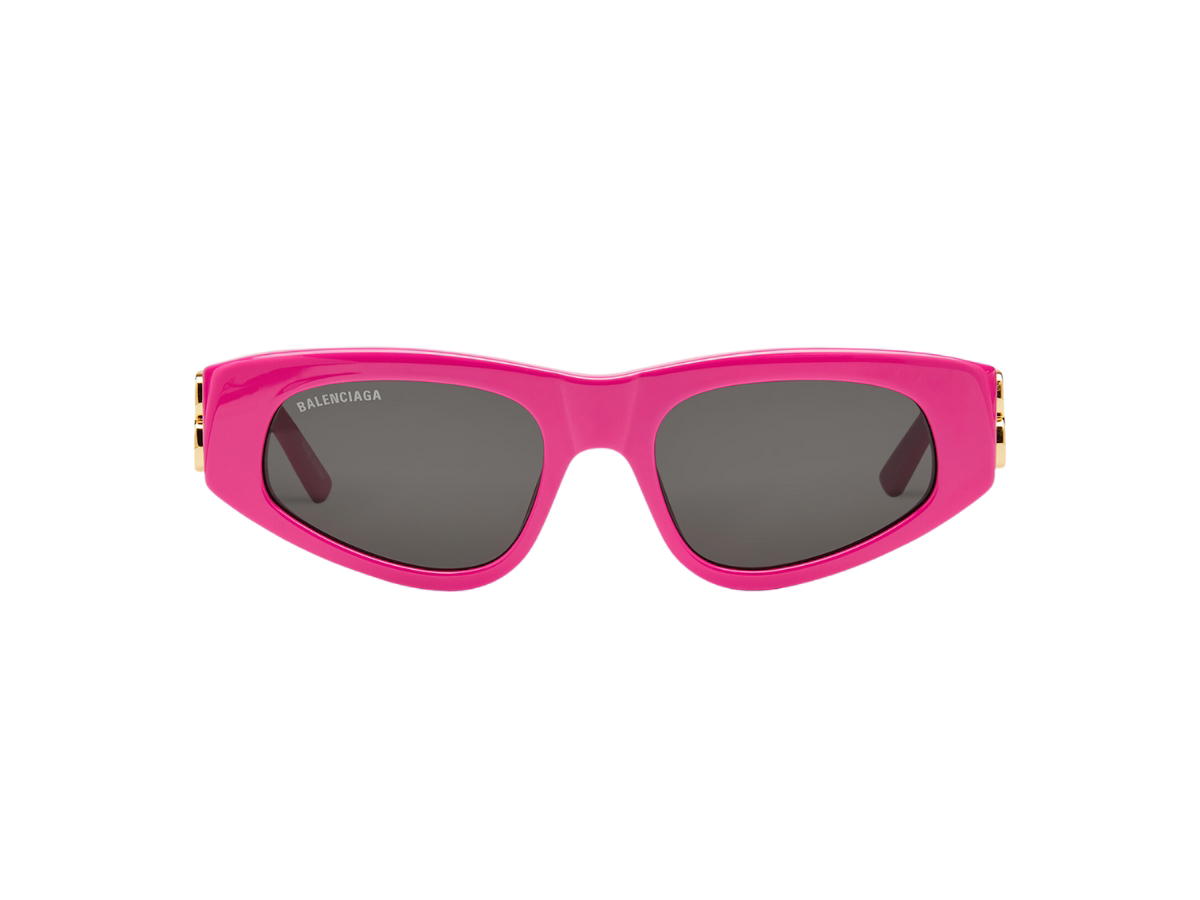 Balenciaga Balenciaga Dynasty D-Frame Sunglasses In Bright Pink Acetate With Grey Lenses Gold Hardware