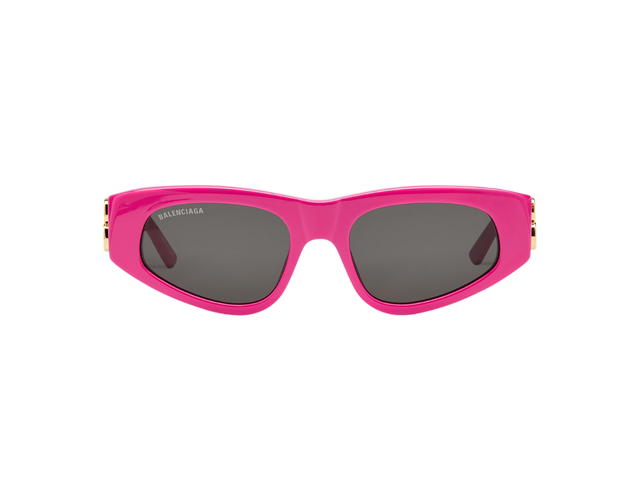 Balenciaga Balenciaga Dynasty D-Frame Sunglasses In Bright Pink Acetate With Grey Lenses Gold Hardware - view 1