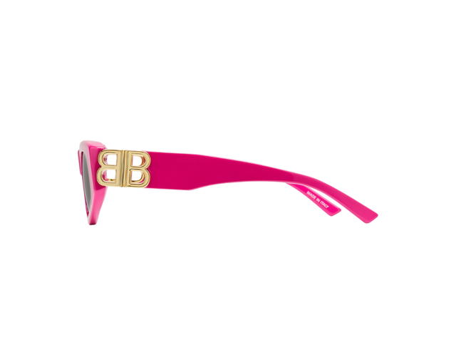 Balenciaga Balenciaga Dynasty D-Frame Sunglasses In Bright Pink Acetate With Grey Lenses Gold Hardware - view 3