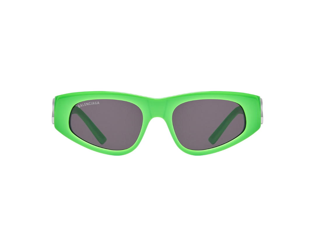 Balenciaga Balenciaga Dynasty D-Frame Sunglasses In Neon Green Acetate With Grey Lenses Silver Hardware