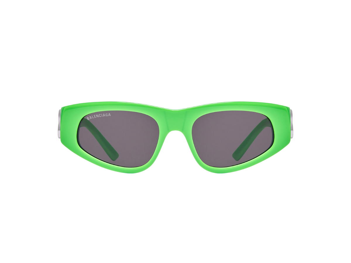 Balenciaga Balenciaga Dynasty D-Frame Sunglasses In Neon Green Acetate With Grey Lenses Silver Hardware