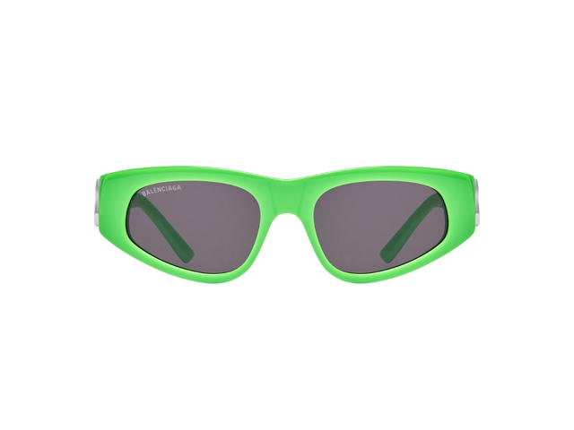 Balenciaga Balenciaga Dynasty D-Frame Sunglasses In Neon Green Acetate With Grey Lenses Silver Hardware - view 1