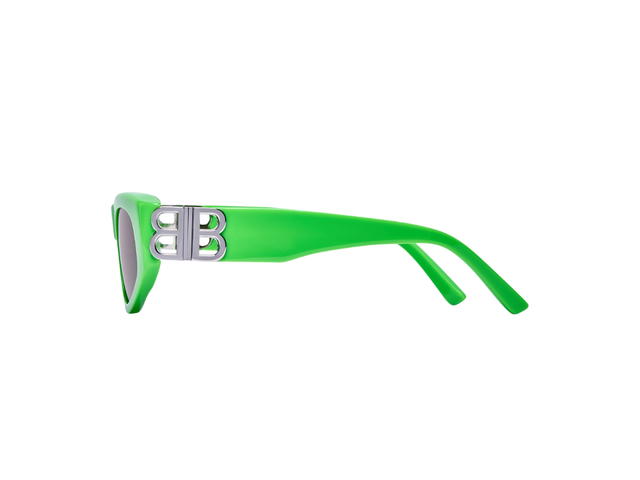 Balenciaga Balenciaga Dynasty D-Frame Sunglasses In Neon Green Acetate With Grey Lenses Silver Hardware - view 3
