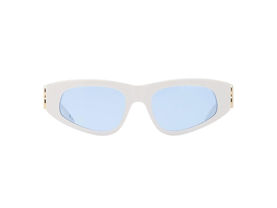 Balenciaga Balenciaga Dynasty D-Frame Sunglasses In White With Blue Lenses Gold Hardware