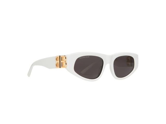 Balenciaga Balenciaga Dynasty D-Frame Sunglasses In White With Grey Lenses Gold Hardware - view 2