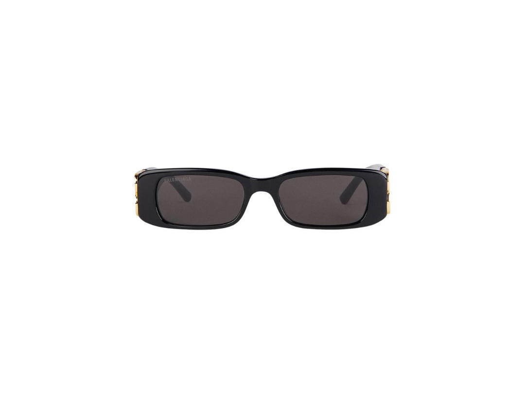 Balenciaga Balenciaga Dynasty Rectangle Sunglasses In Black Acetate With Black Lenses Gold Toned Hardware