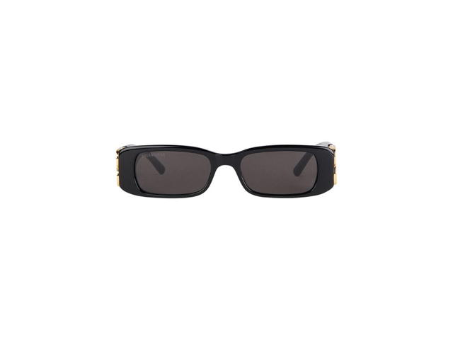 Balenciaga Balenciaga Dynasty Rectangle Sunglasses In Black Acetate With Black Lenses Gold Toned Hardware - view 1