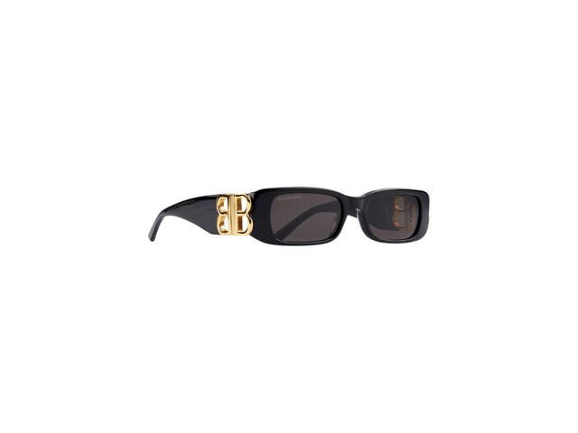 Balenciaga Balenciaga Dynasty Rectangle Sunglasses In Black Acetate With Black Lenses Gold Toned Hardware - view 2