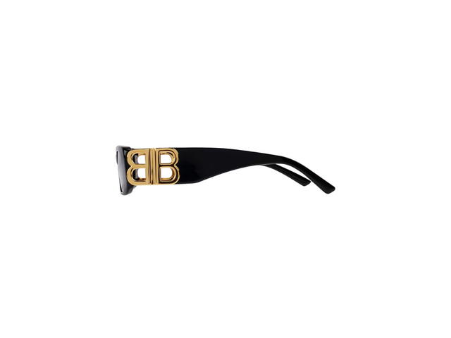Balenciaga Balenciaga Dynasty Rectangle Sunglasses In Black Acetate With Black Lenses Gold Toned Hardware - view 3