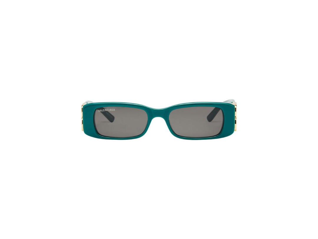 Balenciaga Balenciaga Dynasty Rectangle Sunglasses In Green Acetate With Grey Lenses