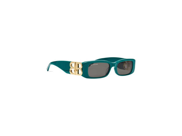 Balenciaga Balenciaga Dynasty Rectangle Sunglasses In Green Acetate With Grey Lenses - view 2
