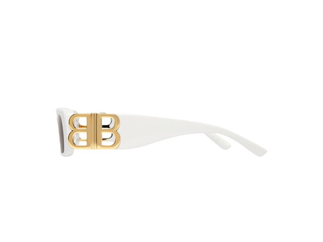 Balenciaga Balenciaga Dynasty Rectangle Sunglasses In White Acetate With Grey Lenses Gold Toned Hardware - view 3