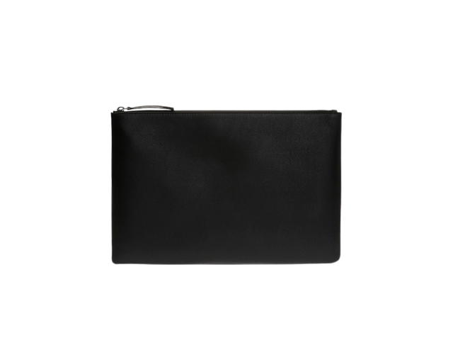 Balenciaga Balenciaga Embossed Logo Everyday Large Clutch In Calfskin Leather With Silver-Tone Hardware Black - view 2