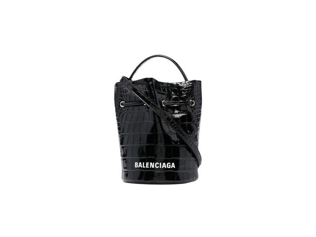 Balenciaga Balenciaga Everyday XS Bucket Bag In Crocodile Embossed Black - view 1