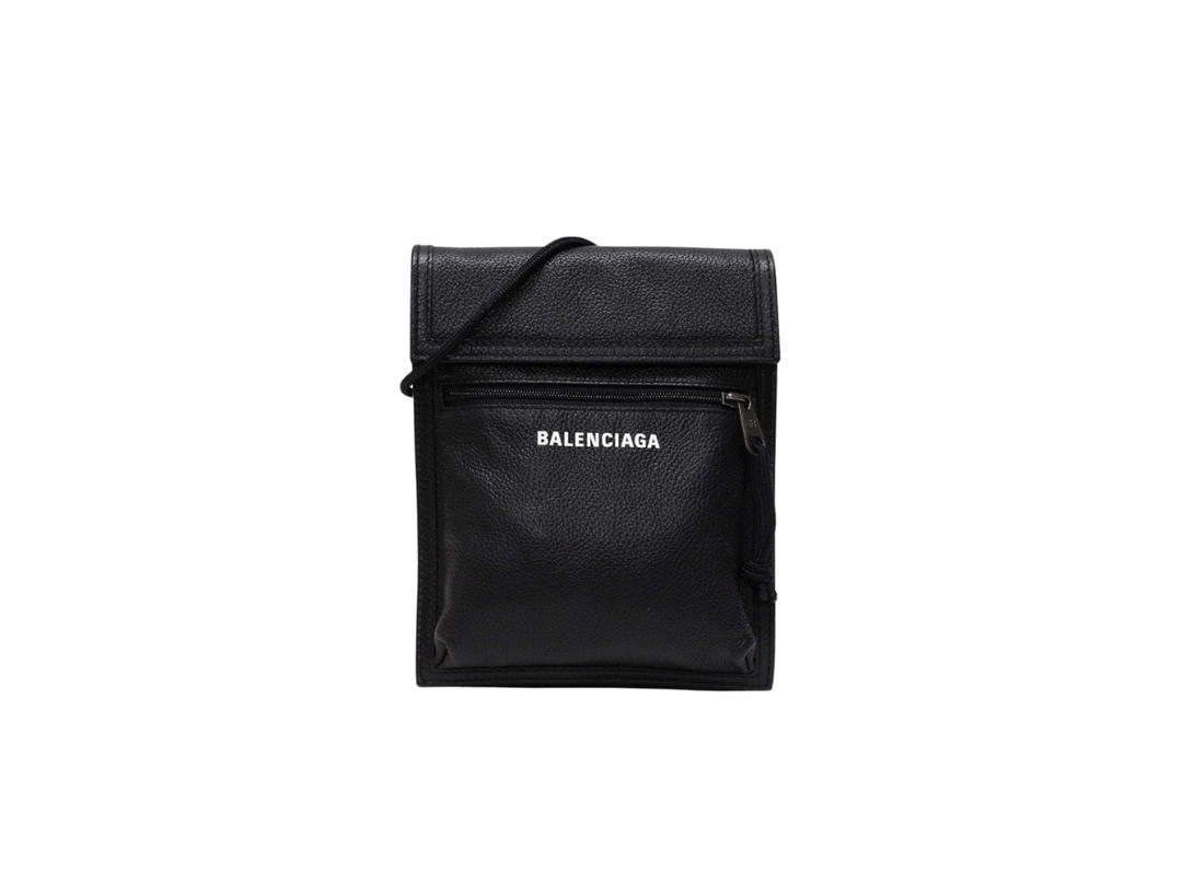 Balenciaga Balenciaga Explorer Leather Pouch With Strap In Calfskin Black