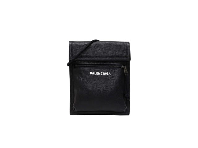 Balenciaga Balenciaga Explorer Leather Pouch With Strap In Calfskin Black - view 1