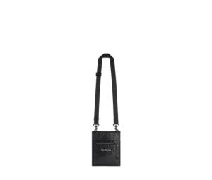 Buy Balenciaga Explorer Small Pouch With Strap In Black Arena Lambskin Leather With Matte Black Hardware Black at Sasom – Authentic and Ready to Ship