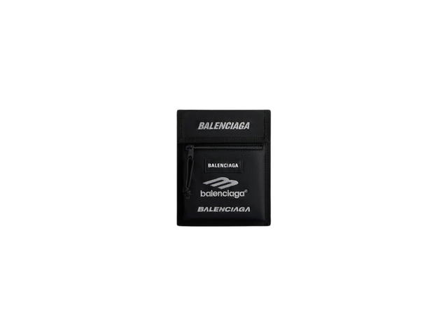 Balenciaga Balenciaga Explorer Small Pouch With Strap In Black Recycled Nylon With Embroidered Logos - view 5