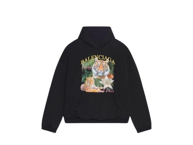 Balenciaga Balenciaga Fashionable Balanced Intelligent Year Of The Tiger Reversible Hoodie Dark Blue-Black-Yellow - view 1