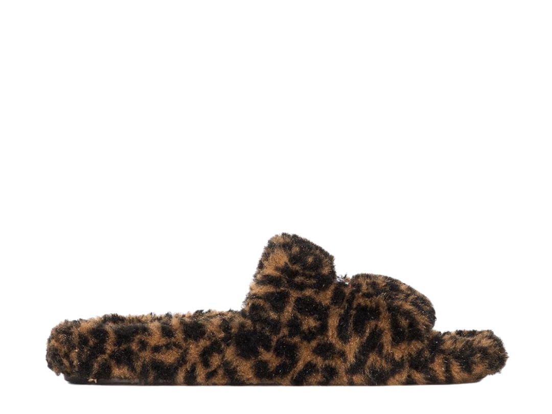 Balenciaga Balenciaga Faux Fur Logo Slides Multicolor