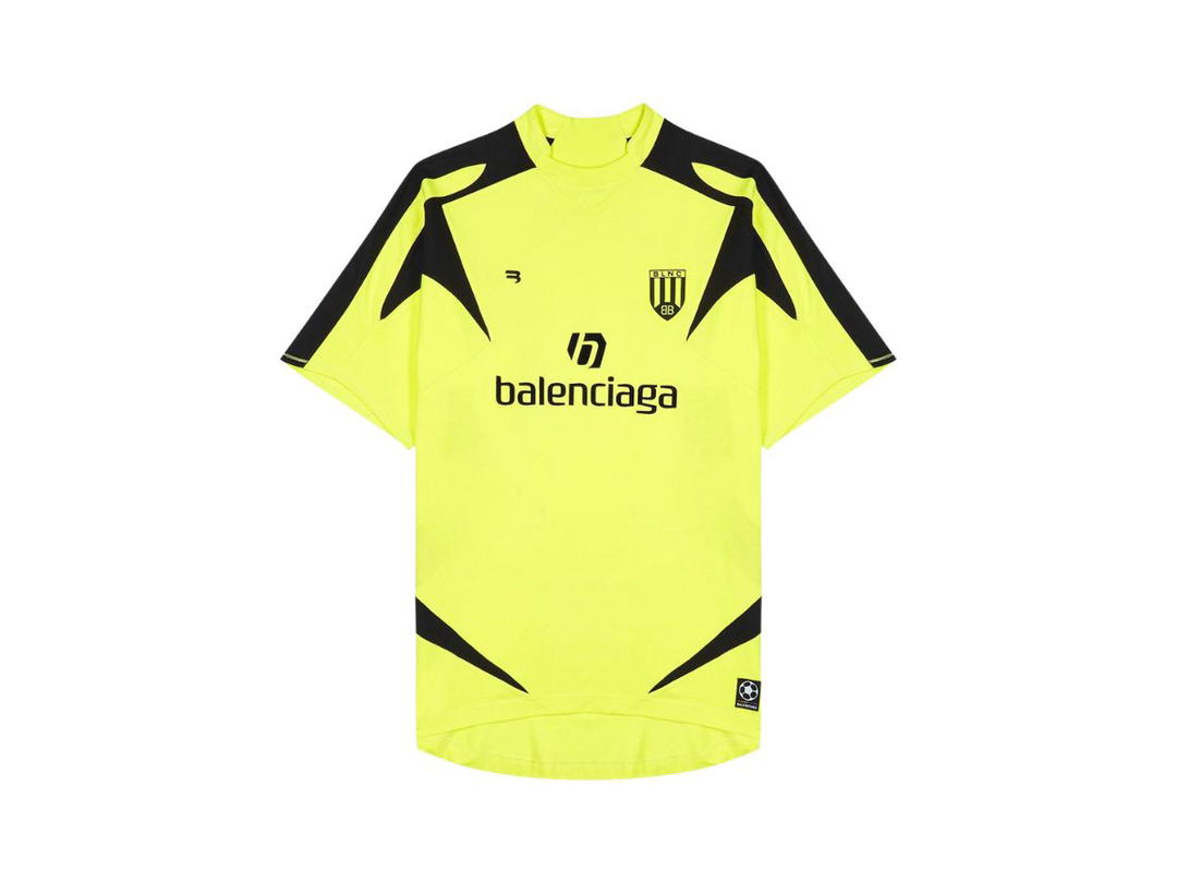 Balenciaga Balenciaga Football Logo Print T-Shirt Yellow