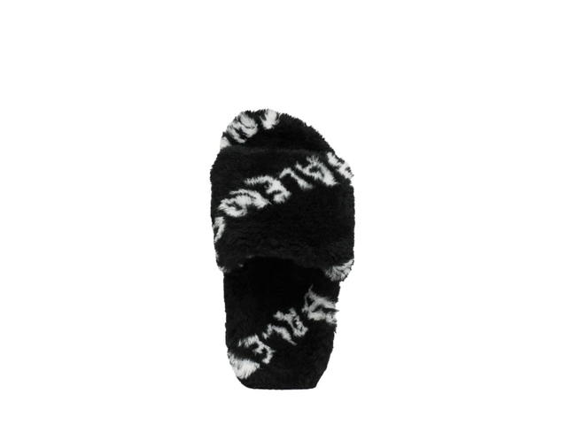 Balenciaga Balenciaga Furry Slide Sandal Allover Logo Black - view 2