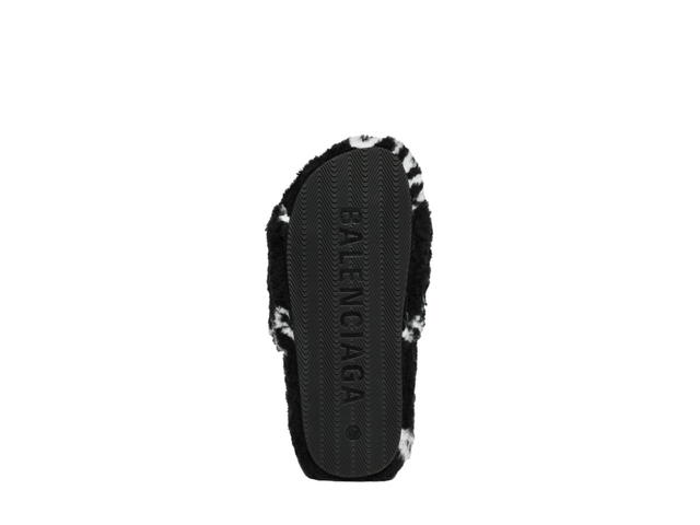 Balenciaga Balenciaga Furry Slide Sandal Allover Logo Black - view 3