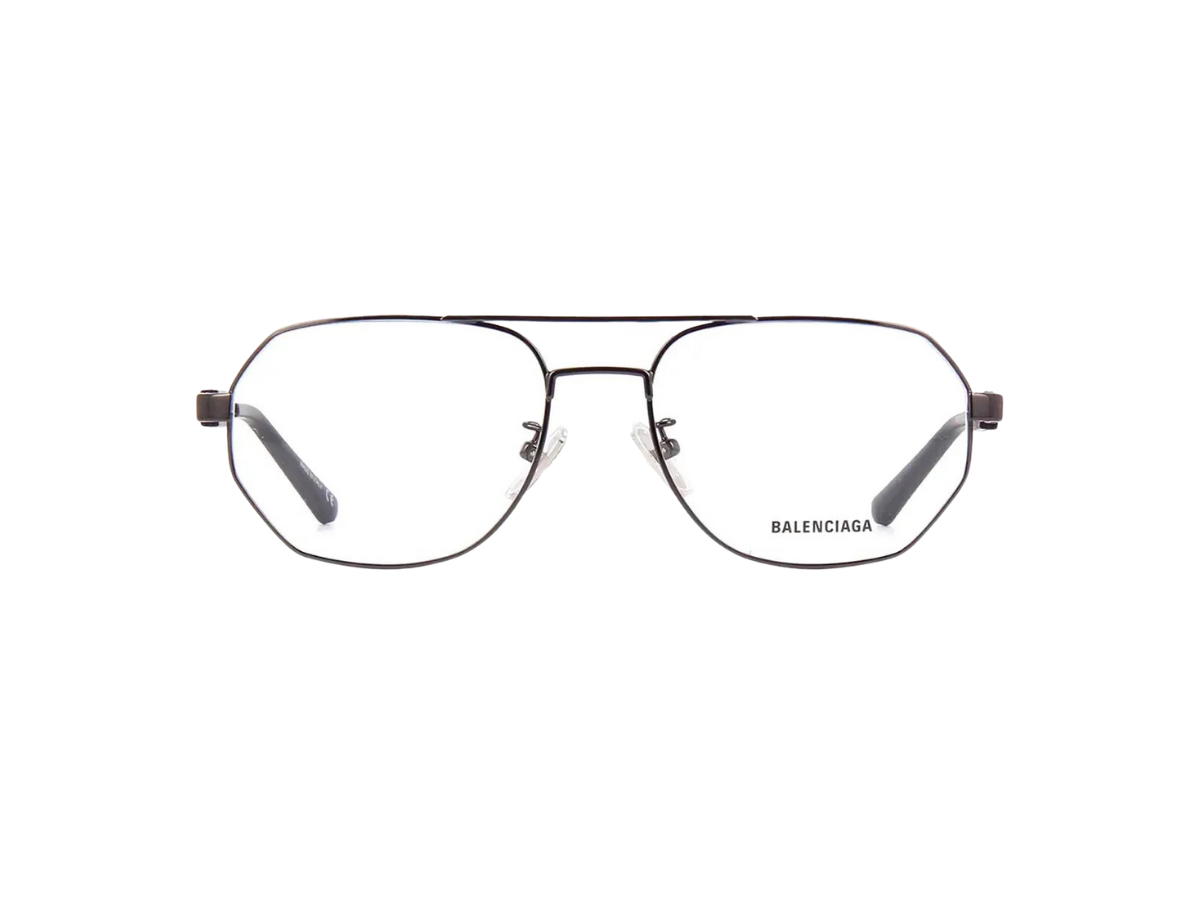 Balenciaga Balenciaga Geometric Frame Glasses In Metal Dark Ruthenium