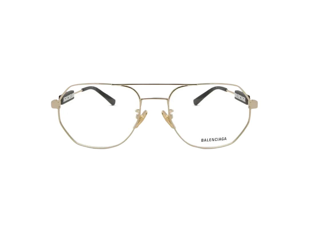 Balenciaga Balenciaga Geometric Frame Glasses In Metal Gold and Black Rubber