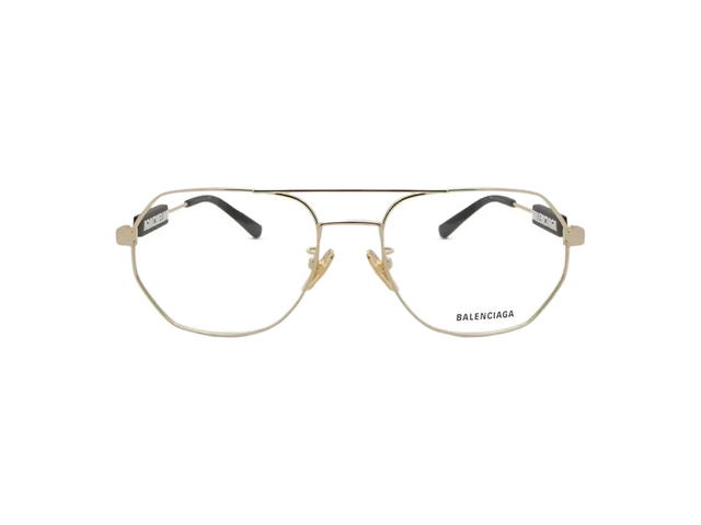 Balenciaga Balenciaga Geometric Frame Glasses In Metal Gold and Black Rubber - view 1