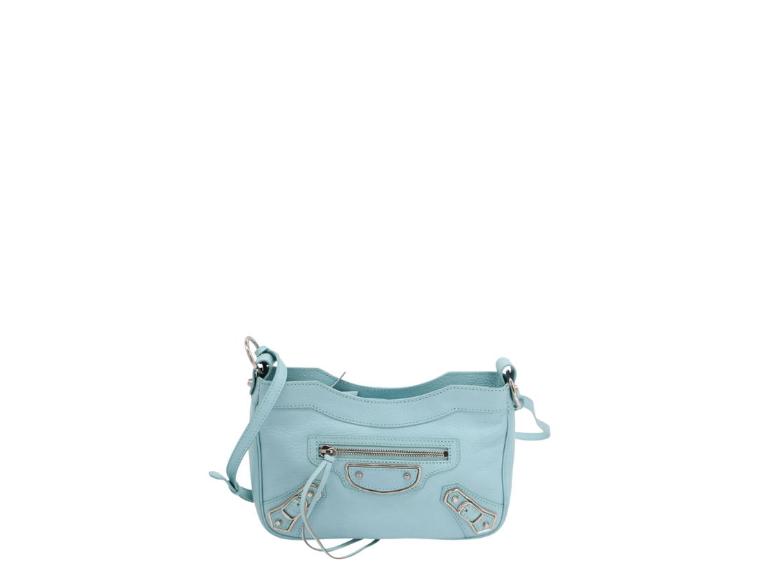 Balenciaga Balenciaga Giant Hip Crossbody Bag in Light Blue Leather