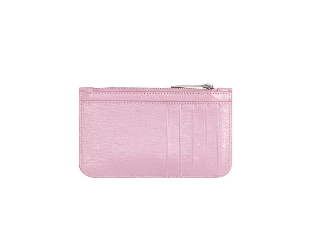 Balenciaga Balenciaga Gossip Card Holder In Calfskin With Silver-Tone Hardware Pink - view 2