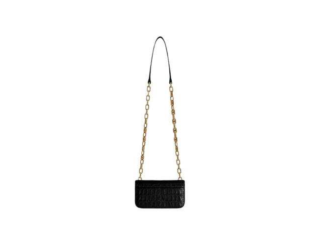 Balenciaga Balenciaga Gossip XS Bag In Crocodile Embossed With Aged Gold Hardware Black - view 4