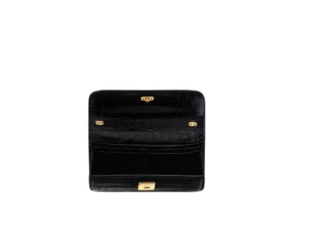 Balenciaga Balenciaga Gossip XS Bag In Crocodile Embossed With Aged Gold Hardware Black - view 5