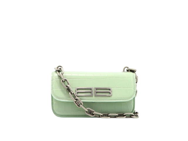 Balenciaga Balenciaga Gossip XS Shoulder Bag In Calfskin Leather With Silver Hardware Green - view 1