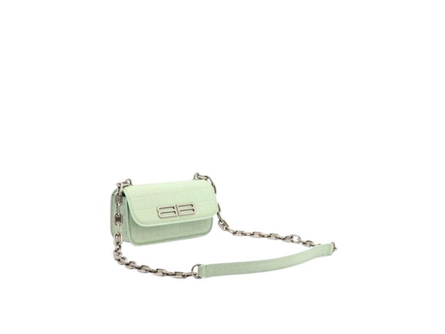Balenciaga Balenciaga Gossip XS Shoulder Bag In Calfskin Leather With Silver Hardware Green - view 2