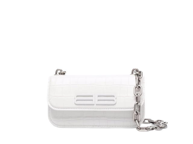 Balenciaga Balenciaga Gossip XS Shoulder Bag In Calfskin Leather With Silver Hardware White - view 1