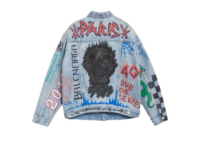 Balenciaga Balenciaga Graffiti Denim Jacket - view 2
