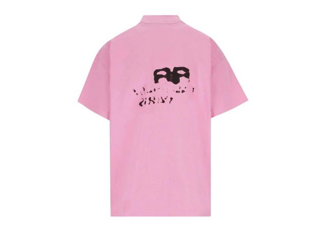 Balenciaga Balenciaga Graffiti Logo Printed Crewneck T-Shirt Pink - view 2