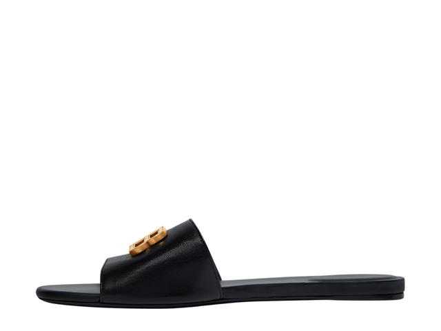 Balenciaga Balenciaga Groupie Sandal In Black Shiny Soft Sheepskin With Gold BB Logo (W) SS23 - view 2
