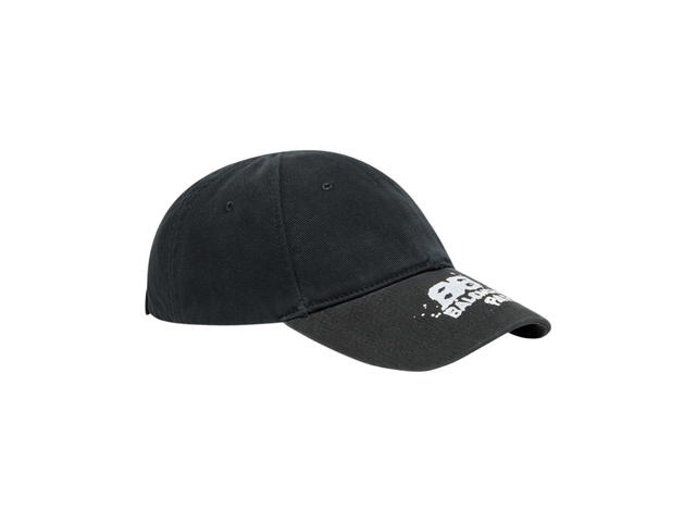 Balenciaga Balenciaga Hand-Drawn BB Icon Cap In Black And White Cotton Drill - view 2
