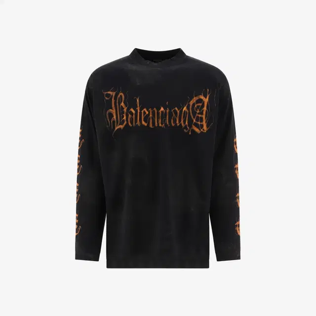 Balenciaga Balenciaga Heavy Metal Long Sleeve T-Shirt Oversized Fit Black Faded - view 2