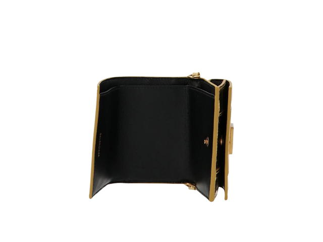 Balenciaga Balenciaga Hourglass Mini Wallet On Chain In Gold Leather With Gold Hardware - view 3