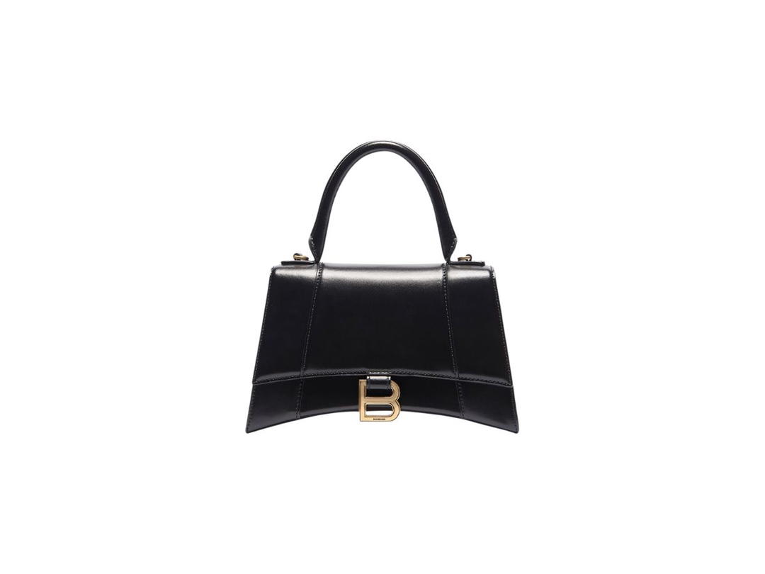 Balenciaga Balenciaga Hourglass Small Handbag Box In Shiny Calfskin Black