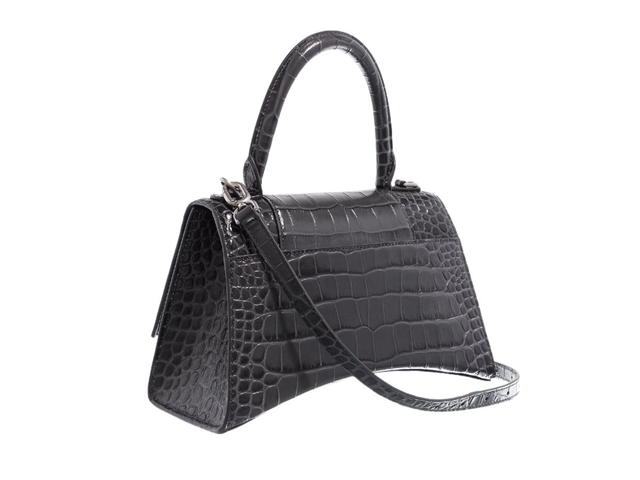 Balenciaga Balenciaga Hourglass Small Handbag Crocodile Embossed Dark Grey - view 2