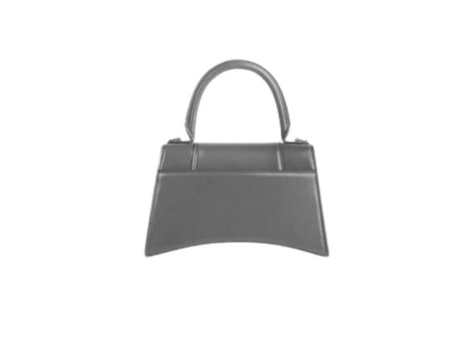 Balenciaga Balenciaga Hourglass Small Handbag In Dark Grey Shiny Box Calfskin In Dark Grey Shiny Box Calfskin With Aged-Silver B Logo - view 2