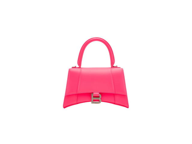 Balenciaga Balenciaga Hourglass Small Handbag In Pink Shiny Calfskin With Silver Hardware - view 1